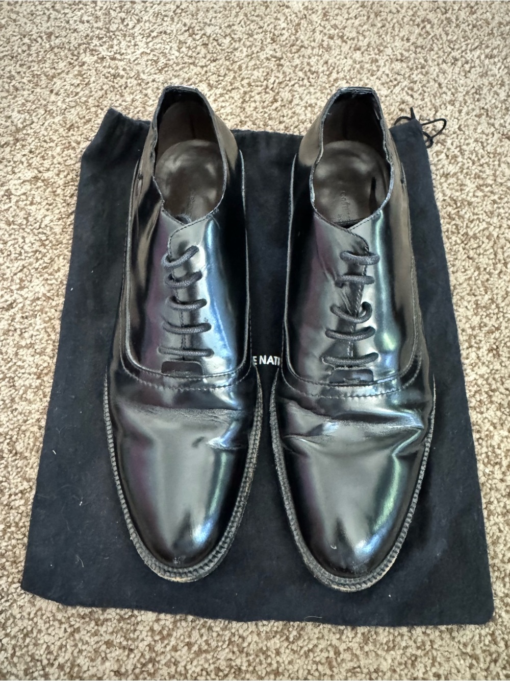 CoSTUME NATIONAL Men's Black Leather Lace-Up Dress Shoes Size 10